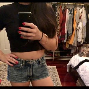 Simple black crop top with a tie back